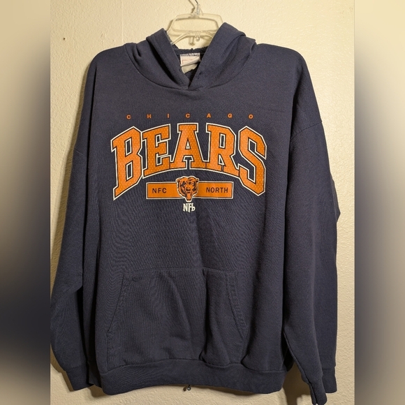 NFL Chicago Bears Navy Hoodie Size Large Pre-owned - Picture 2 of 9